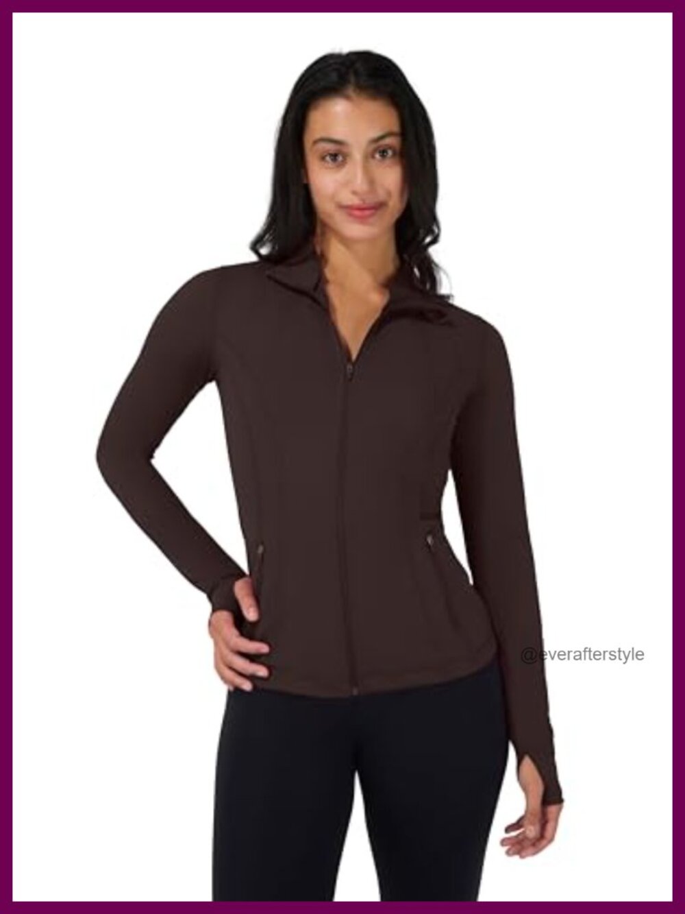 Women's Full Zip Running Track Jacket Lightweight Slim Fit Thumbholes Pockets